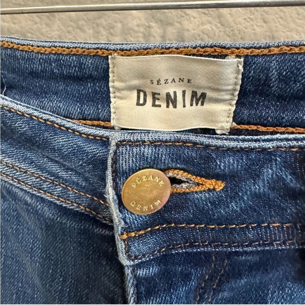 Sezane Denim 11” Mid High Rise Classic Blue Jean Trouser Women Paris 29 Stretchy